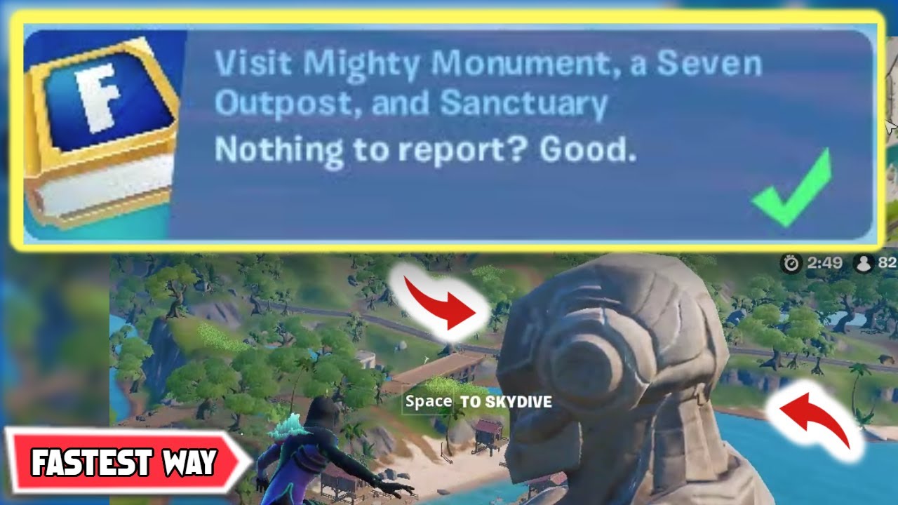 Visit Mighty Monument, Sanctuary, and a Seven Outpost | How to UNLOCK Foundation Rock Skin Fortnite