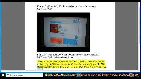 Fix Error 101305 when tried connecting to internet on WiiConnect24