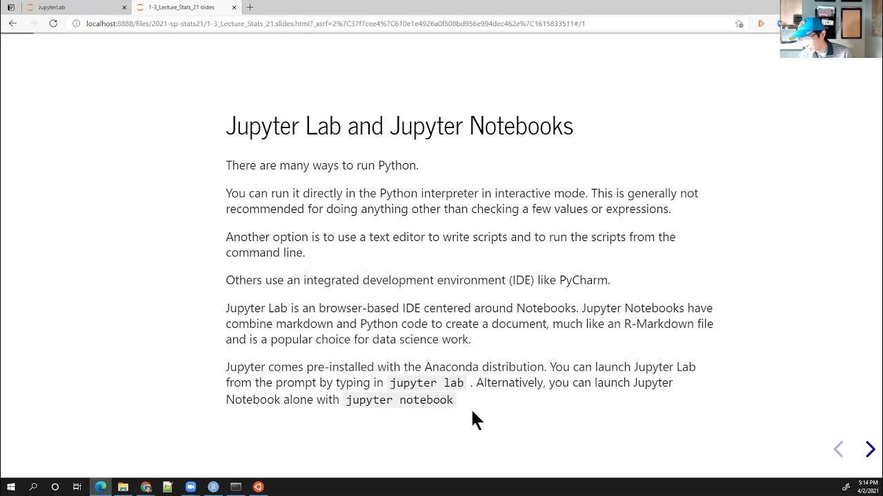 Stats 21 Lesson 13 Basics of Jupyter Lab YouTube