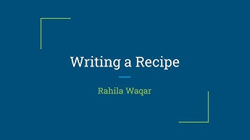 Writing a recipe