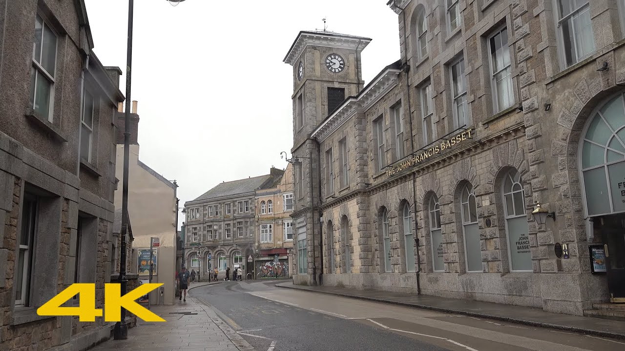 Camborne Walk: Town Centre【4K】