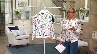 nicole by Nicole Miller 100% Cotton Printed Eyelet Bomber Jacket on QVC