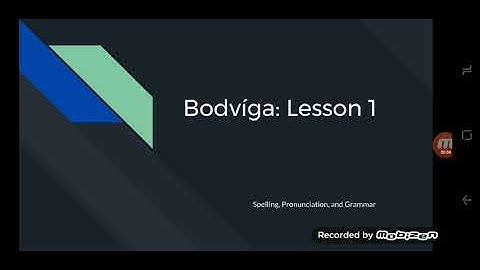 Learn My Conlang | Bodvíga: Spelling and Pronunciation