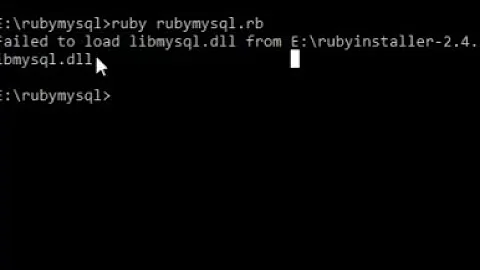How to solve Ruby 2.4 : Failed to load libmysql.dll