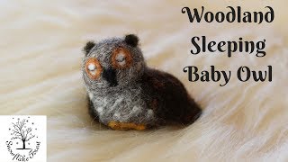 NEEDLE FELTING Baby Owl Time Lapse ASMR