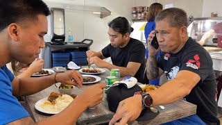 Team Pacquiao After training breakfast in Filipino Buffet restaurant