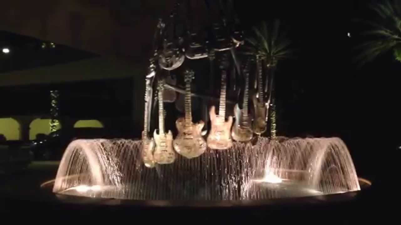 The Lighted Guitar Water Fountain At The Hard Rock Hotel In Orlando