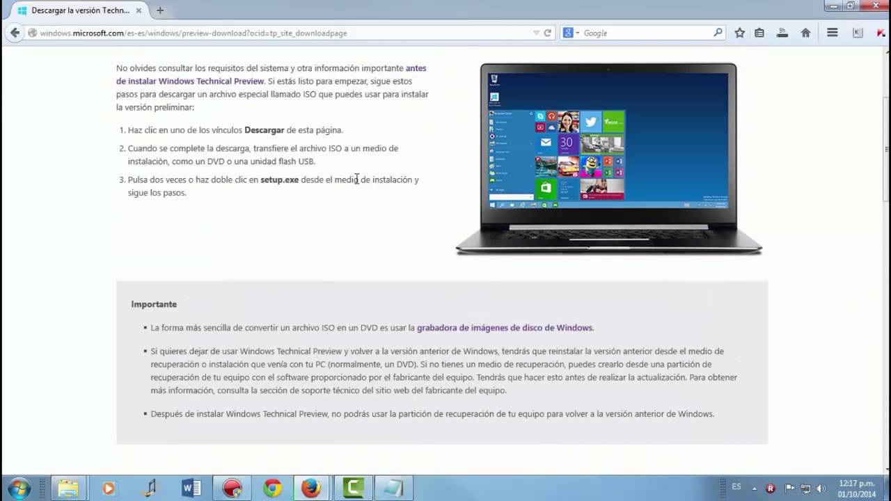 Descarga Windows 10 Technical Preview (instalar en Maquina Virtual ...