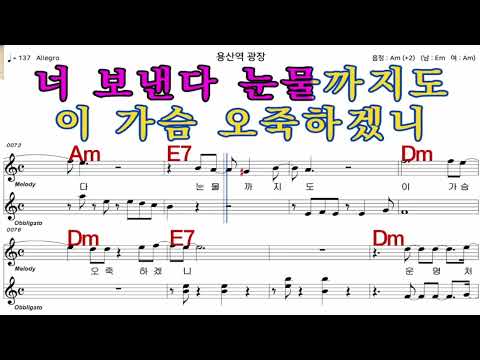 용산역광장  진 성     가수처럼 엠알로  악보  노래 하기   여자  Am