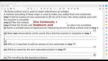 Acids, Alkalis and Salts Question Cambridge IGCSE O level Chemistry 0620 0971 5070 Lesson 53 part d