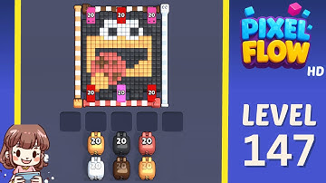 Pixel Flow Level 147 Solution Walkthrough