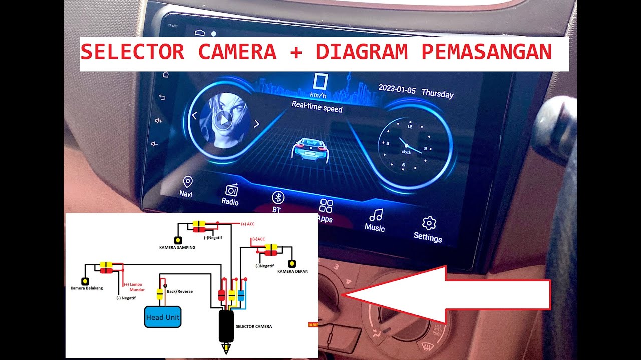 MUDAH BANGETTT !!CARA PEMASANGAN SELECTOR KAMERA HEAD UNIT ANDROID | 3 KAMERA 1 HEAD UNIT
