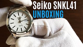Seiko SNKL41 UNBOXING  Great Automatic Watch For 100 Dollars / Euros