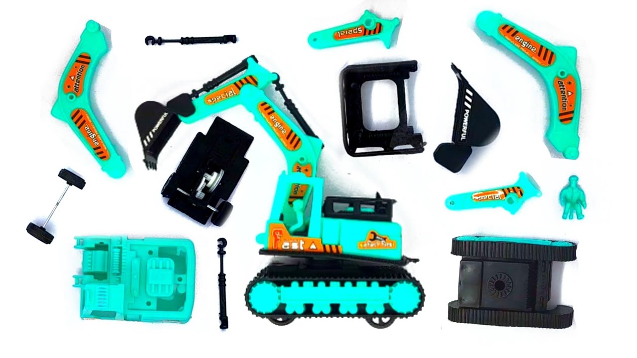 Cara merakit mobil excavator beko keruk  mainan  mobil anak 