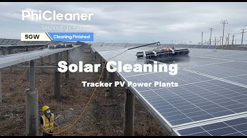 Tracker PV Power Plant - Solar Cleaning by PhiCleaner Robot #solar #robot #solarcleaning
