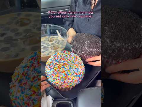 When Asian Mom Lets You Eat Only One Cupcake Food Eating Mukbang Cake Chocolate