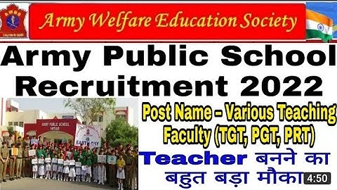 AWES army public school TGT PGT PRT Vacancy 8700 post notification, MES STUDY