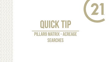 Pillar9 Matrix Quick Tip - Acreage Searches