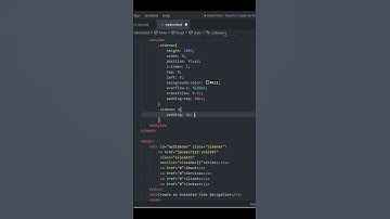 How to Create an Animated side navigation menu| HTML & CSS #html #css #animated #navigation #shorts