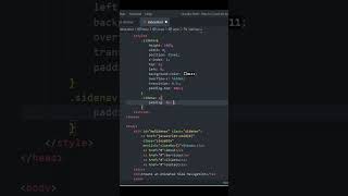 How to Create an Animated side navigation menu| HTML & CSS #html #css #animated #navigation #shorts
