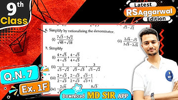 Rs Aggarwal Class 9 Chapter 1 | Exercise 1F | Question number 7 | Number System | Md Sir Class 9