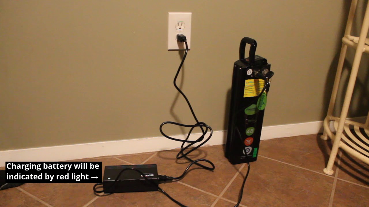 Charging the Battery of The GreenBike City Hybrid E Bike