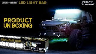 Genssi 3D Slim Curved Led Light W Bar Bracket & Relay Kit