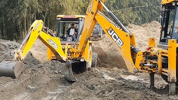 JCB Backhoe Machine Working For Bridge Foundation Construction - JCB Machine At Work - Part 5