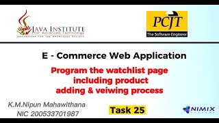 Program the watchlist page including product adding and viewing process | Task 25