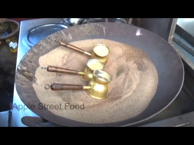 Boiling Coffee using sand  | Turkish Sand coffee | APPLE STREET FOOD