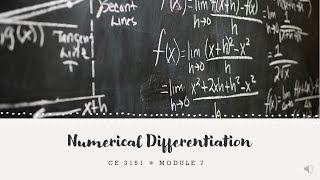 7a  - Numerical Differentiation