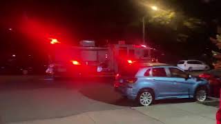QUICK CLIP OF FDNY ENGINE 96 AND FDNY TOWER LADDER 54 RESPONDING ON METCALF AVENUE IN THE BRONX, NYC
