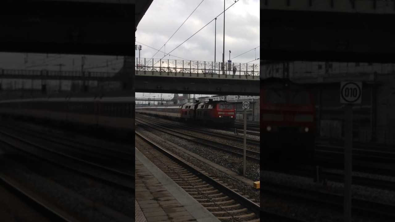 Zu viel für eine Lok - 218 416 und 218 403 schleppen langen EC durch Hirschgarten gen Zürich!