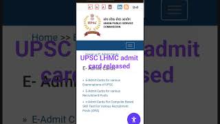 UPSC LHMC nursing tutor admit card 2026