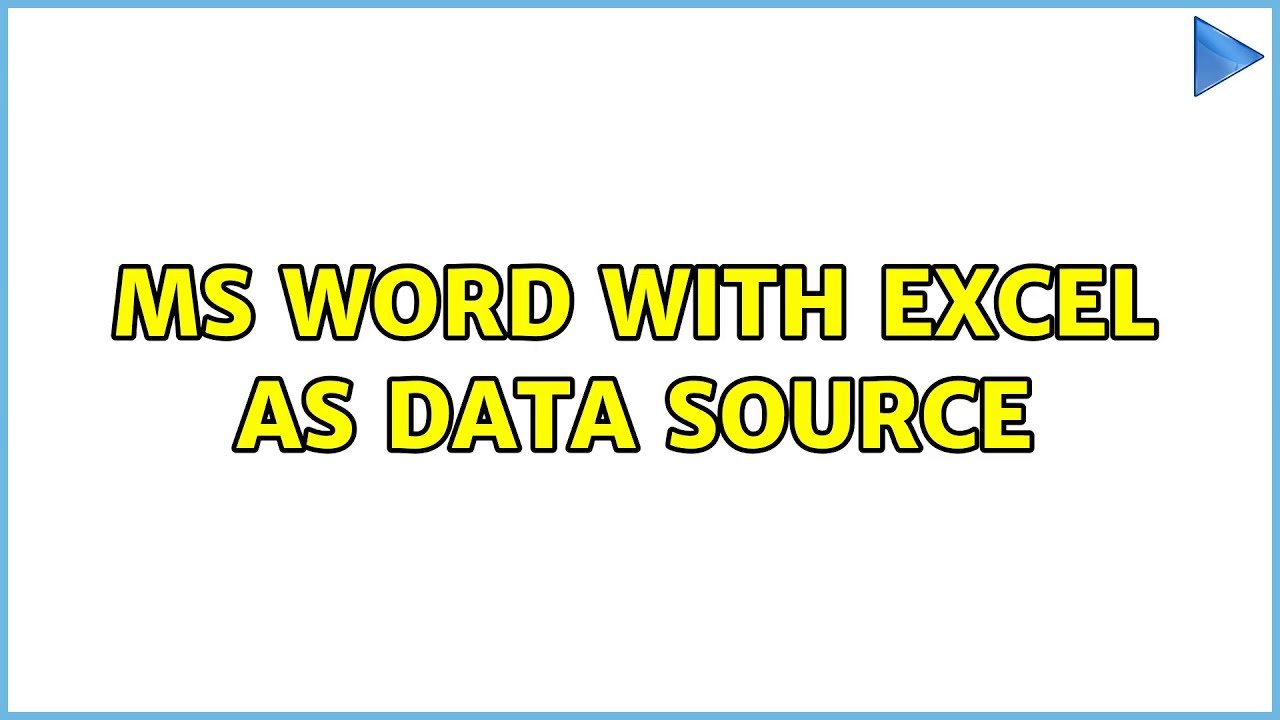 MS Word With Excel As Data Source YouTube MS Word With Excel As Data Source YouTube