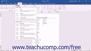 Word 2016 Tutorial Creating Column Breaks Microsoft Training