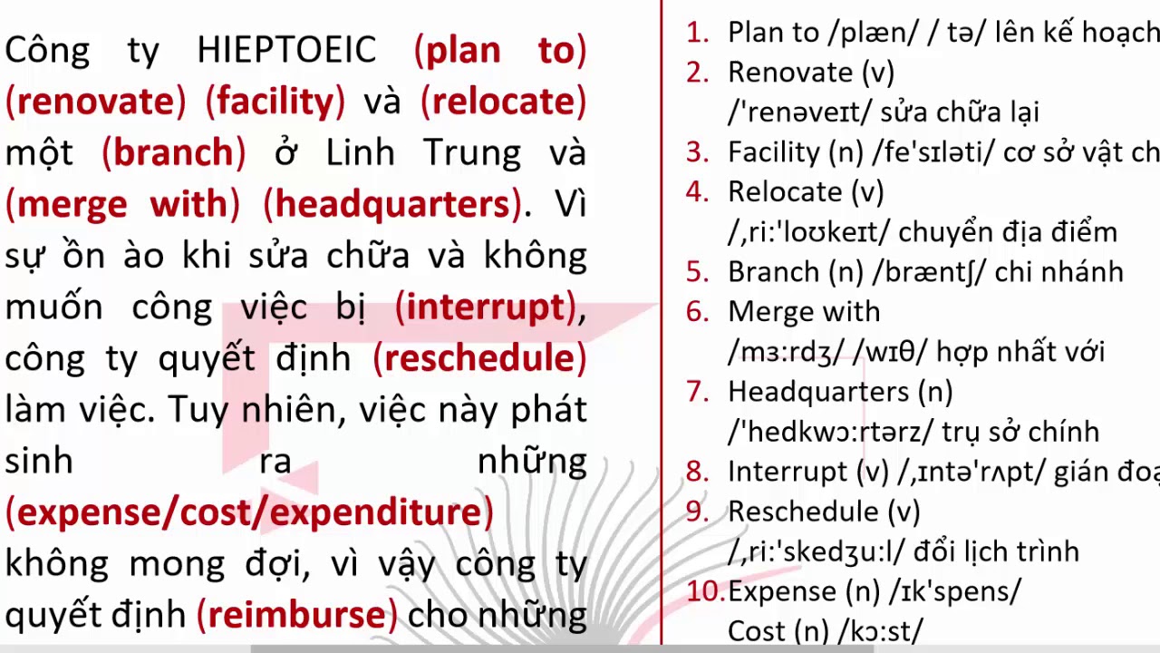 Học từ vựng tiếng anh qua đoạn văn | 500 TOEIC quá dễ | 300 Từ Vựng Trọng Tâm để đạt 500 TOEIC Phần 2