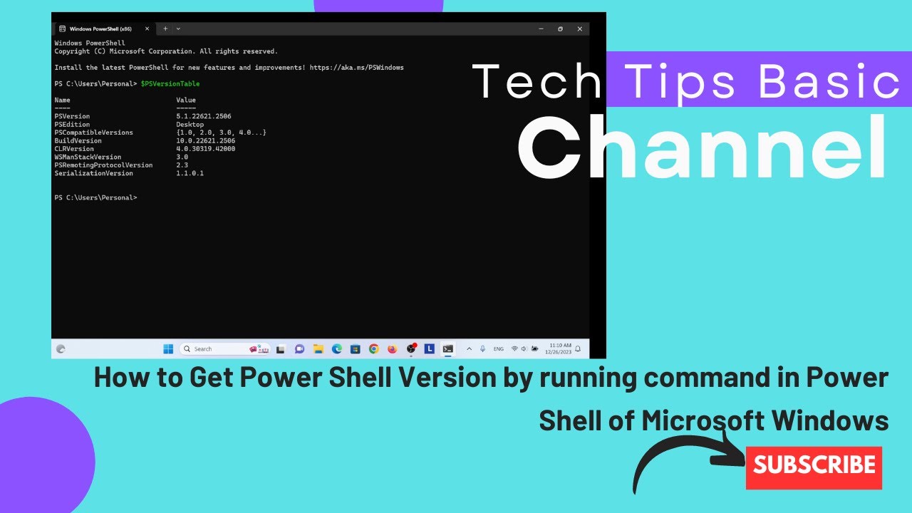 Microsoft Shell Power How to Get Power Shell Version by running command in Power Shell of ...