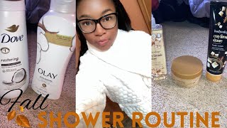 Fall night time cozy shower routine