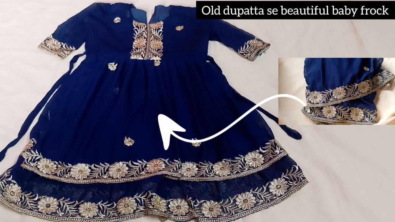Old dupatta Reuse| Dupatta into long frock #sewing #reuse 