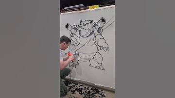 Making a Blastoise Rug #pokemon #blastoise #tufting #rug