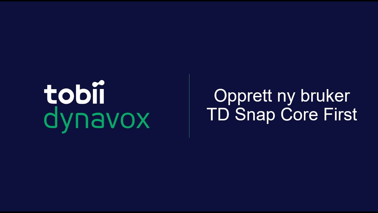 Opprette ny bruker (TD Snap Core First) - YouTube