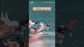 光看就痛！花蓮龍舟賽傳意外 女奪標手落水「遭船身撞頭」 #shorts