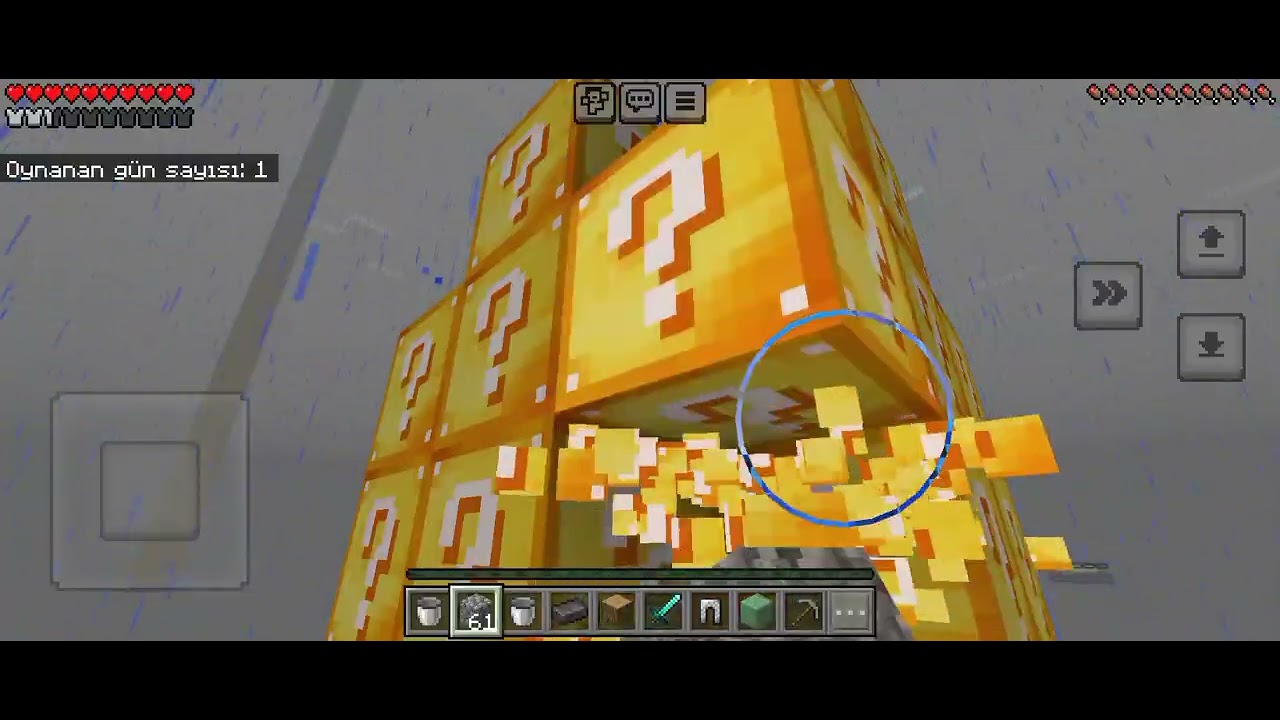 minecraftta şanslı kutu ile sıkay blok oynadım ve önüe zeyuz çıktı