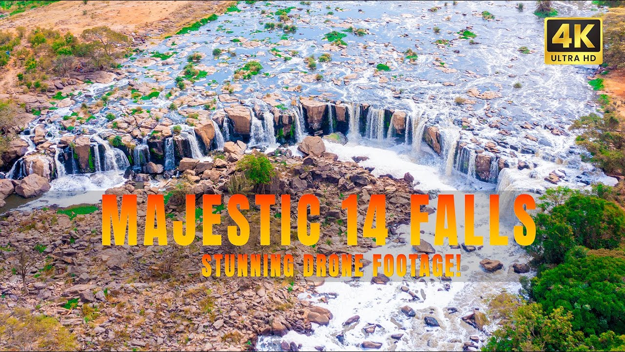 The Majestic 14 Falls-Stunning Aerial View 4K
