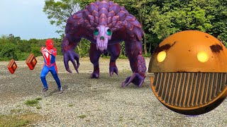 BLACK SPIDER-MAN VS TAMPLE RUN:2 AND PACMAN IN REAL LIFE!! #spiderman #tamplerun2  screenshot 5