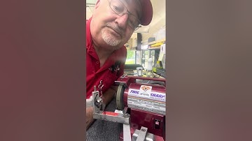 Sharpening a very curved scissor on the twice as sharp.