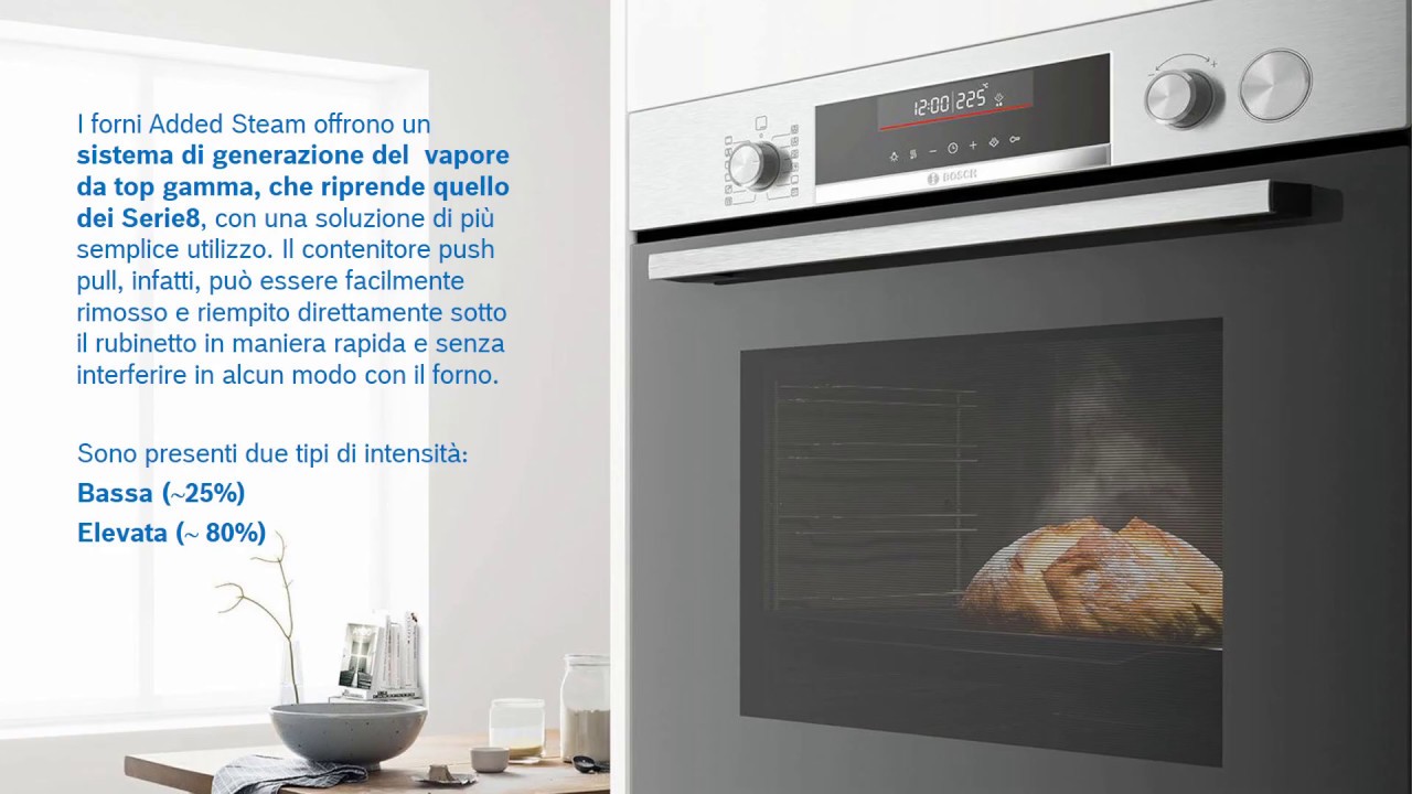 Corso forno BOSCH aggiunta vapore - YouTube