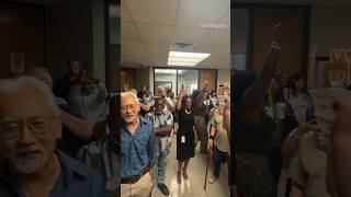 Crowd chants after being kicked out of meeting by Tarrant County judge