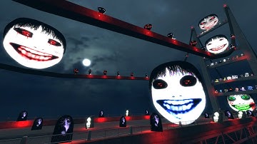 Bridge of Ghost Horde Among Tornado, Yoshie, Grudge in Midnight Horror | Nextbot Chase GMOD